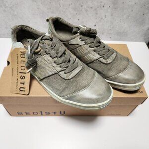 NEW Bed Stu Men’s Sneakers Size US 8.5 Catfish Leather/Canvas Light Gray